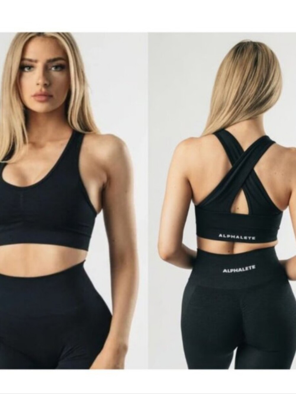 Alphalete Grey Crisscross Sports Bra